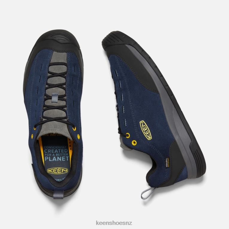 Keen Jasper II Waterproof Suede Leather Trainers X2DDT1 Black Iris-Magnet