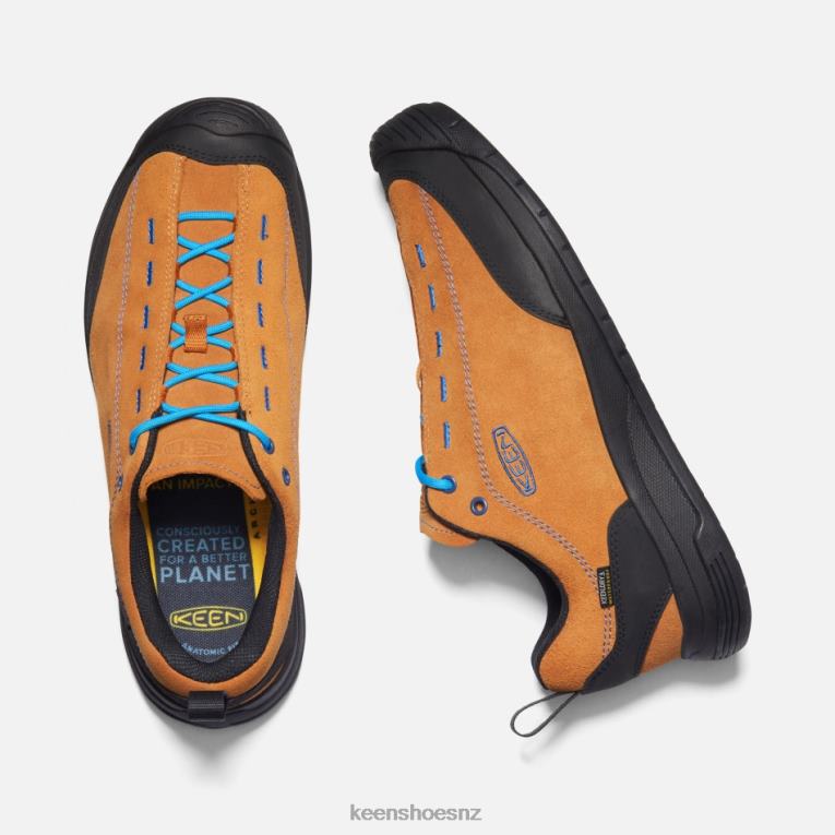 Keen Jasper II Waterproof Suede Leather Trainers X2DDT4 Pumpkin Spice-Black