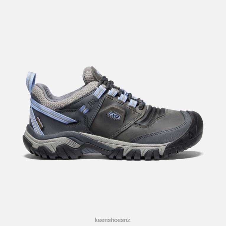 Keen Ridge Flex Waterproof Hiking Shoes X2DDT200 Steel Grey-Hydrangea
