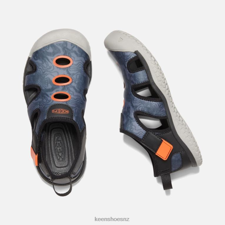 Keen Big ' Stingray Sandal X2DDT595 Black-Safety Orange