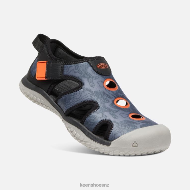 Keen Big ' Stingray Sandal X2DDT595 Black-Safety Orange