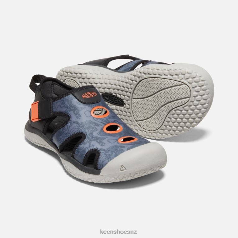 Keen Big ' Stingray Sandal X2DDT595 Black-Safety Orange