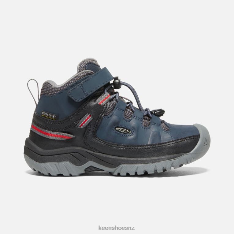 Keen Little ' Targhee Waterproof Boot X2DDT537 Blue Nights-Red Carpet