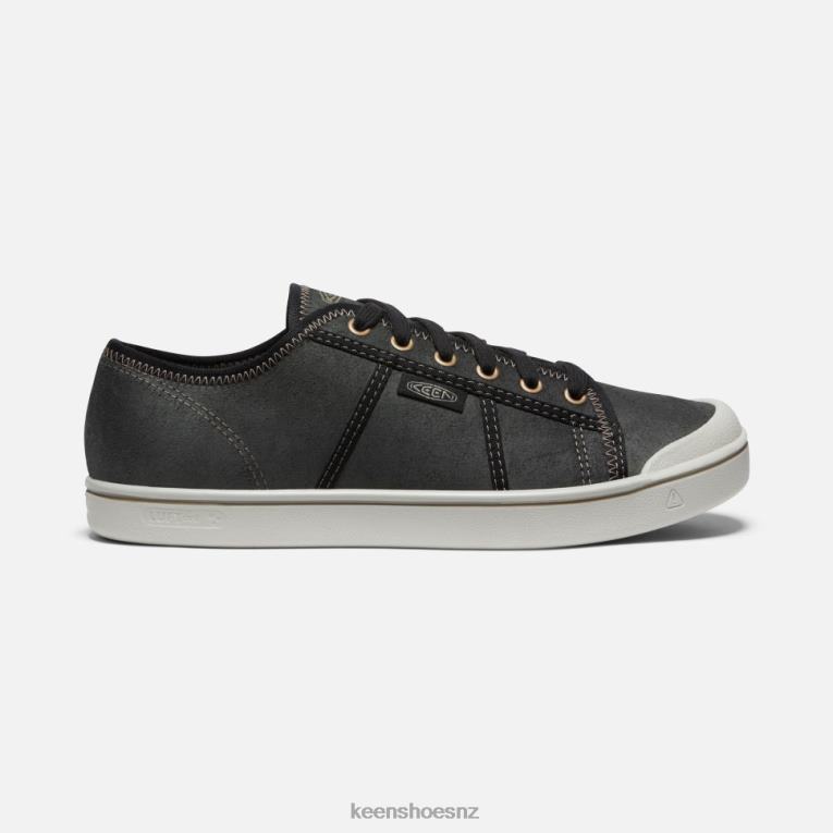 Keen Eldon Harvest Leather Sneaker X2DDT480 Black-Silver Birch