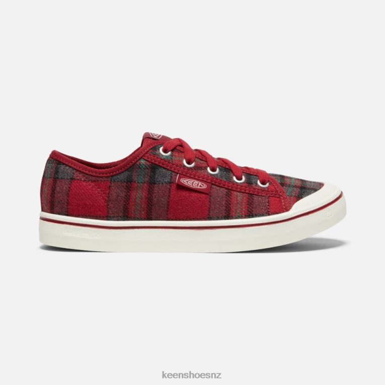 Keen Elsa V Sneaker X2DDT352 Red Plaid-Red Dahlia